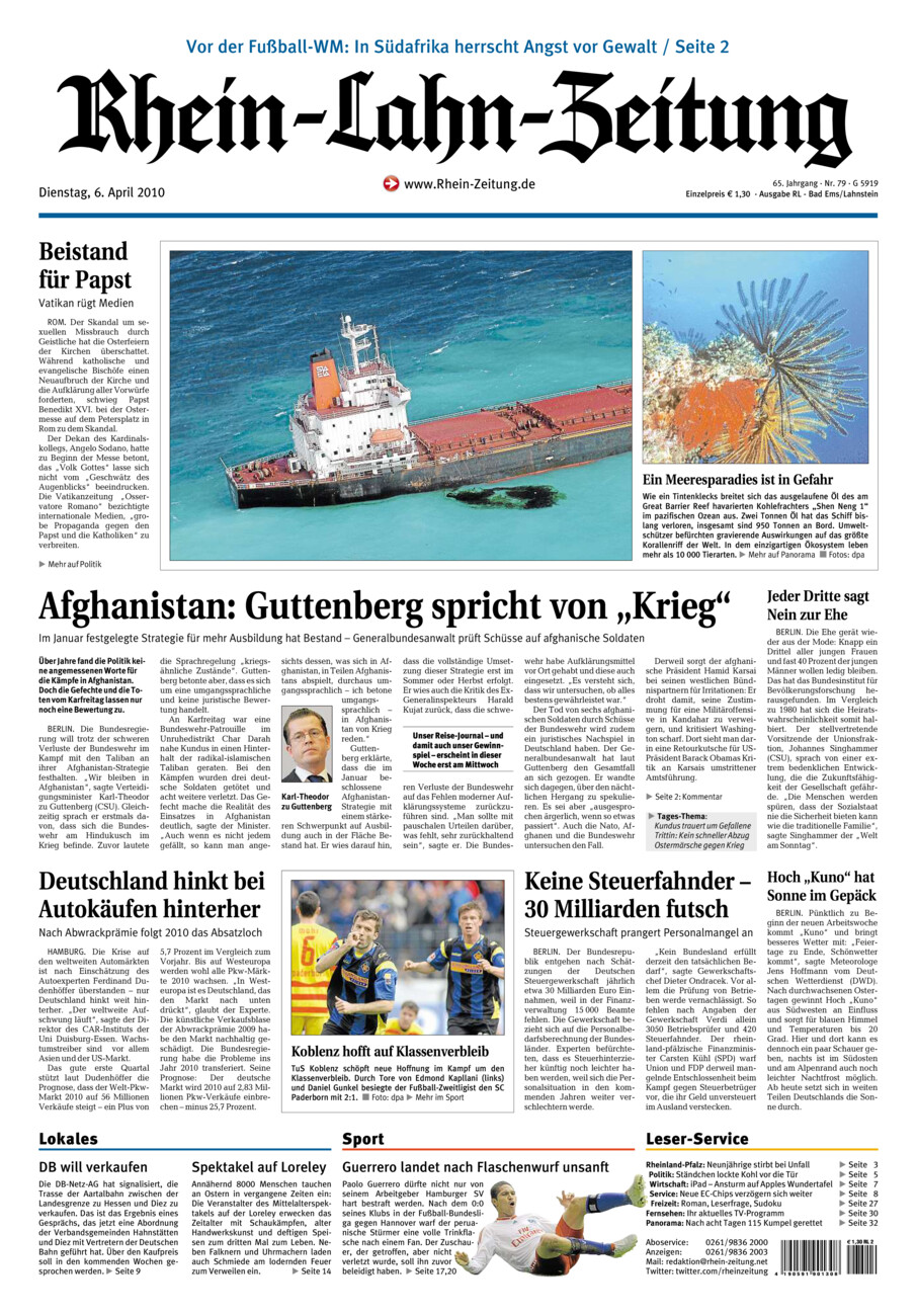Rhein-Lahn-Zeitung vom Dienstag, 06.04.2010