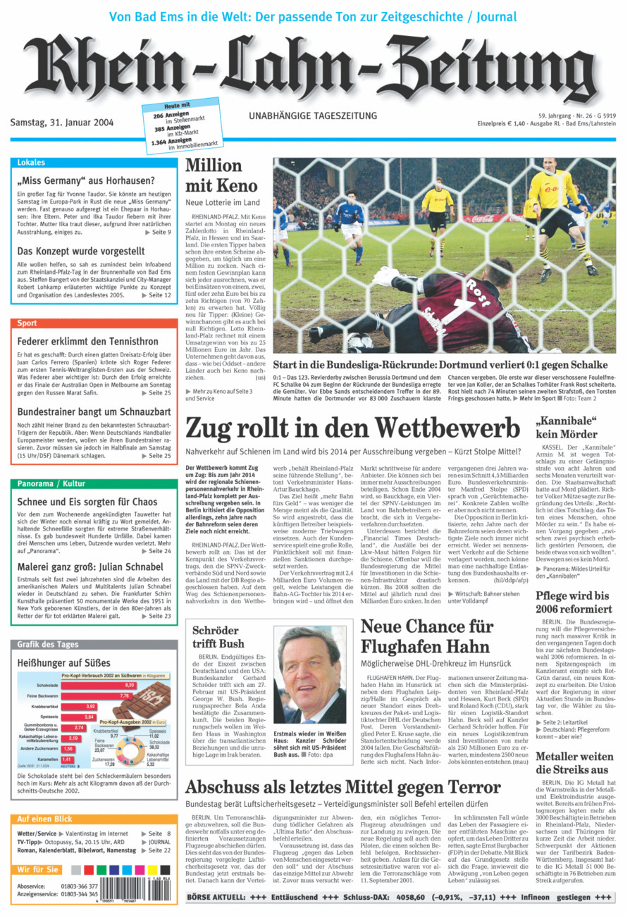 Rhein-Lahn-Zeitung vom Samstag, 31.01.2004