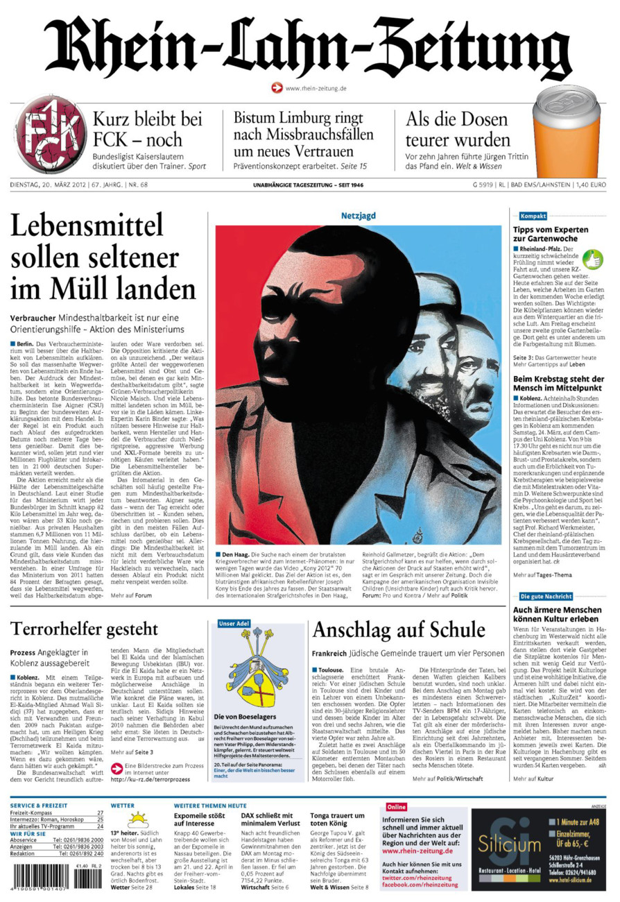 Rhein-Lahn-Zeitung vom Dienstag, 20.03.2012