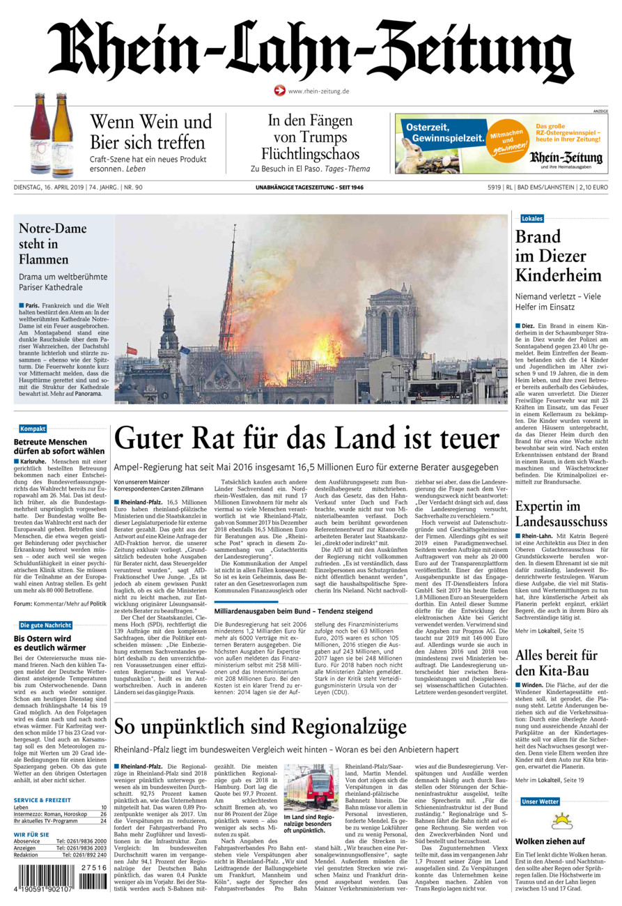 Rhein-Lahn-Zeitung vom Dienstag, 16.04.2019