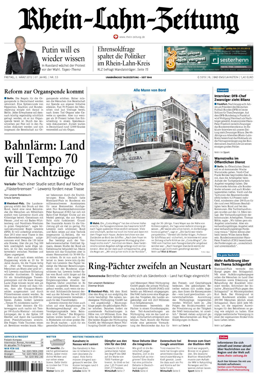 Rhein-Lahn-Zeitung vom Freitag, 02.03.2012