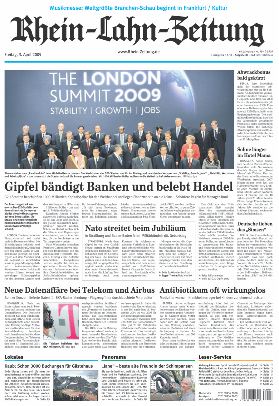 Rhein-Lahn-Zeitung vom Freitag, 03.04.2009