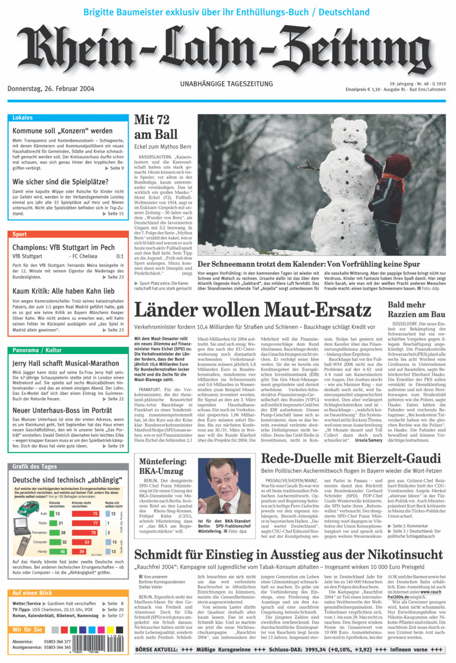 Rhein-Lahn-Zeitung vom Donnerstag, 26.02.2004