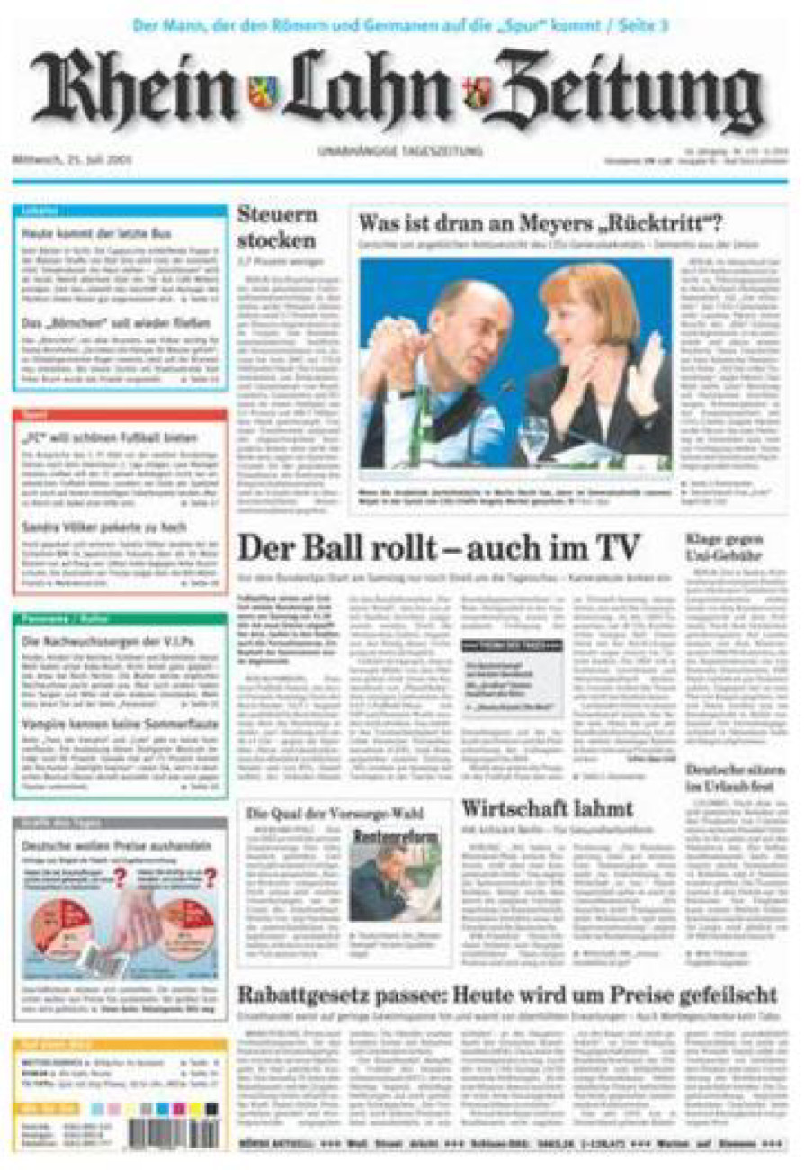 Rhein-Lahn-Zeitung vom Mittwoch, 25.07.2001