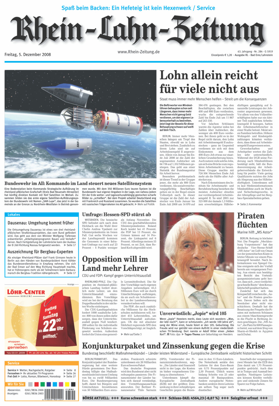 Rhein-Lahn-Zeitung vom Freitag, 05.12.2008