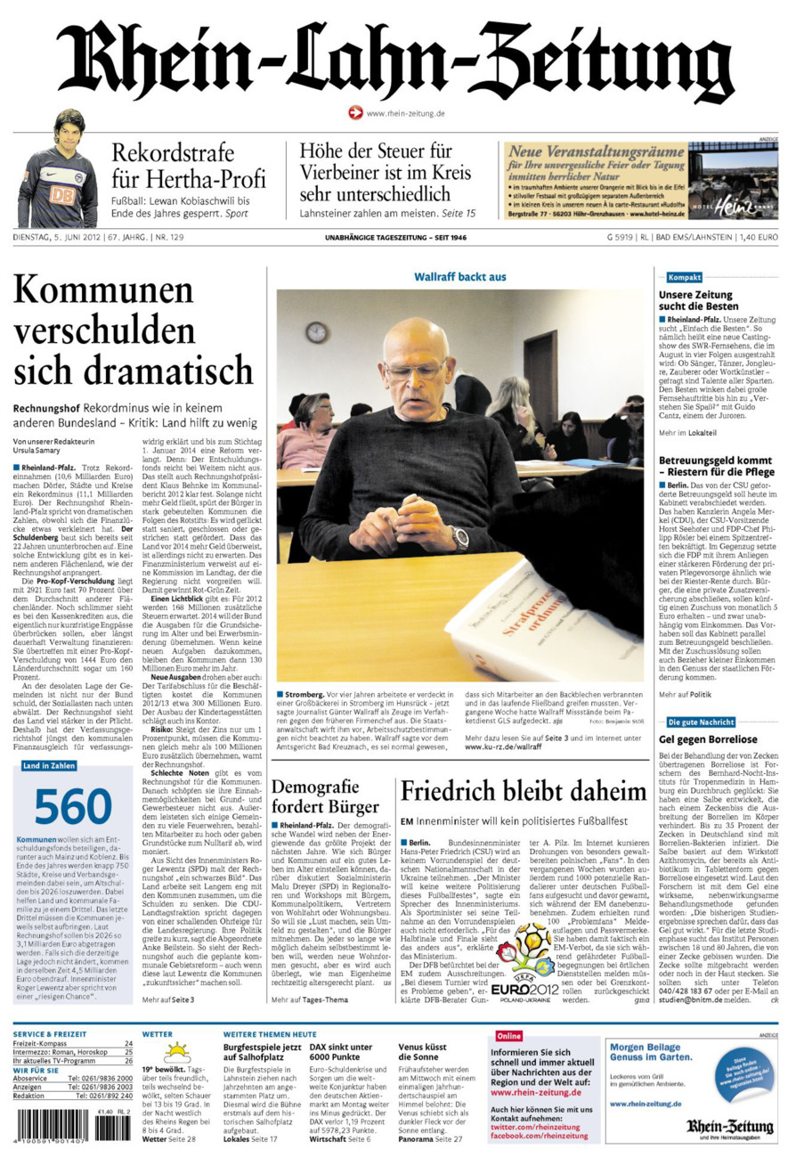 Rhein-Lahn-Zeitung vom Dienstag, 05.06.2012