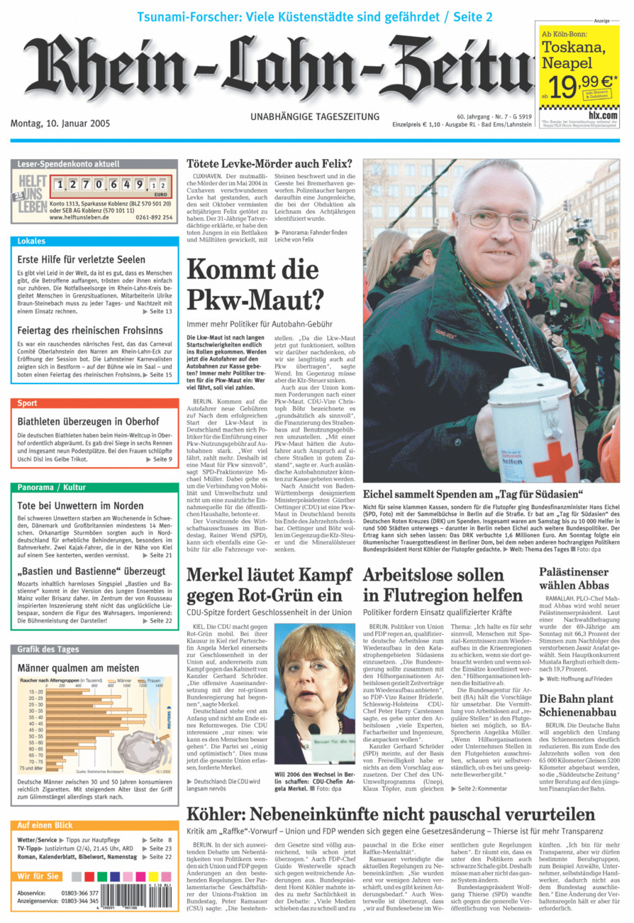 Rhein-Lahn-Zeitung vom Montag, 10.01.2005