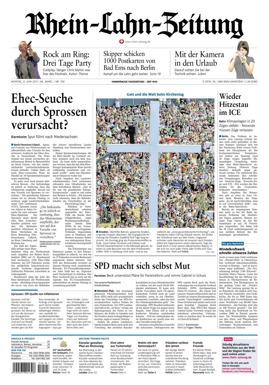 Rhein-Lahn-Zeitung vom Montag, 06.06.2011