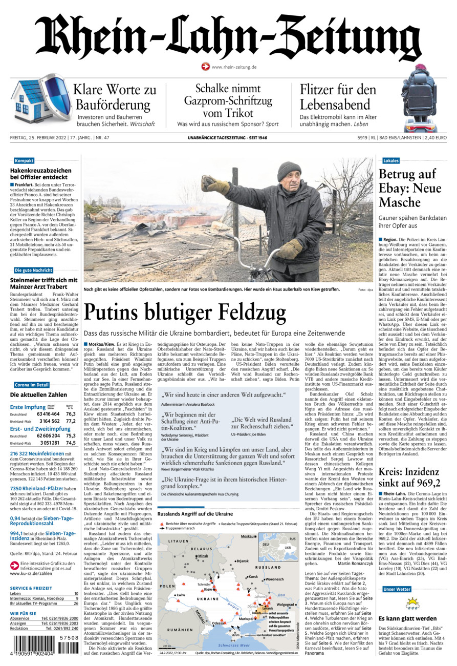 Rhein-Lahn-Zeitung vom Freitag, 25.02.2022