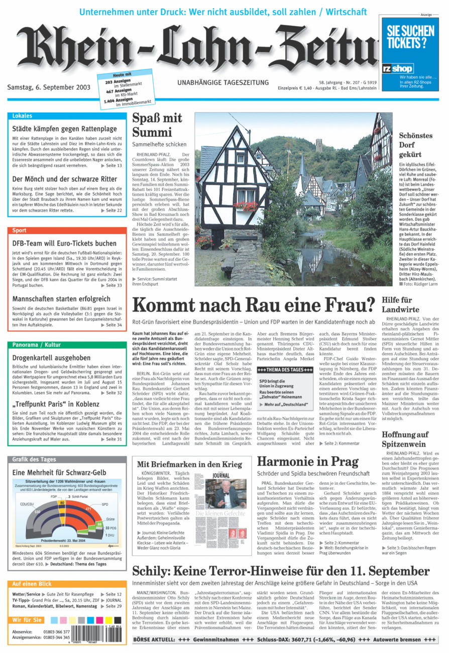 Rhein-Lahn-Zeitung vom Samstag, 06.09.2003