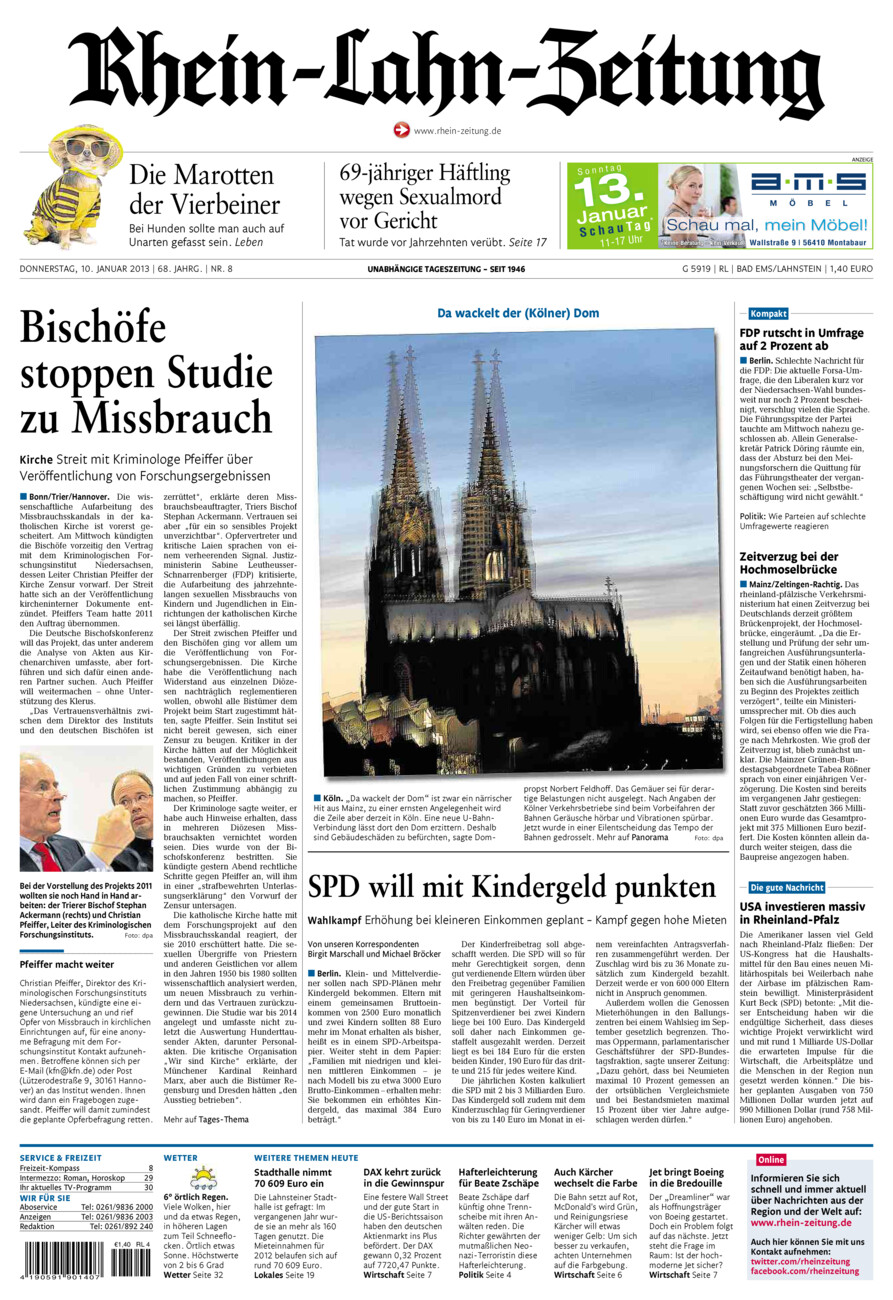 Rhein-Lahn-Zeitung vom Donnerstag, 10.01.2013