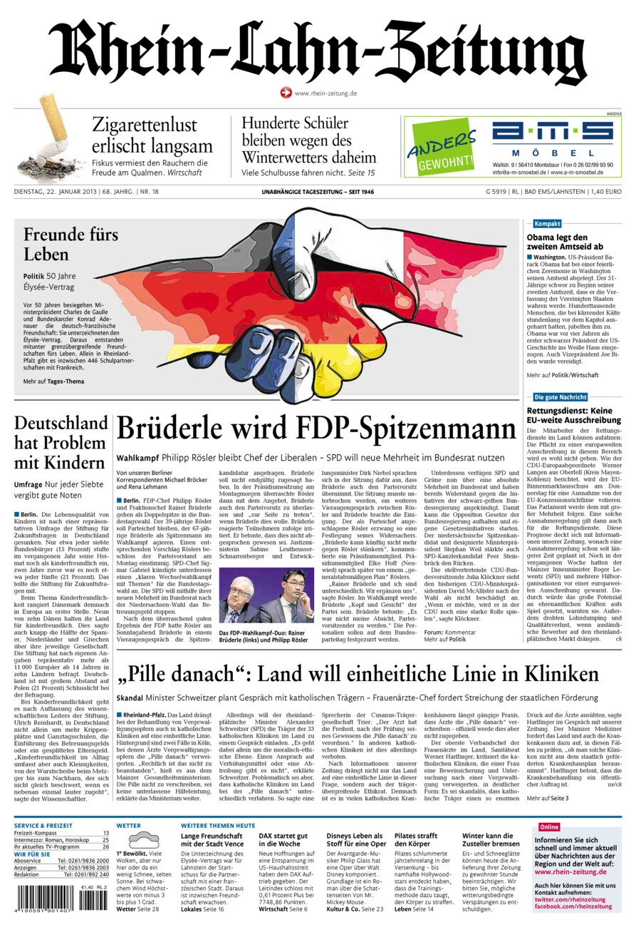 Rhein-Lahn-Zeitung vom Dienstag, 22.01.2013