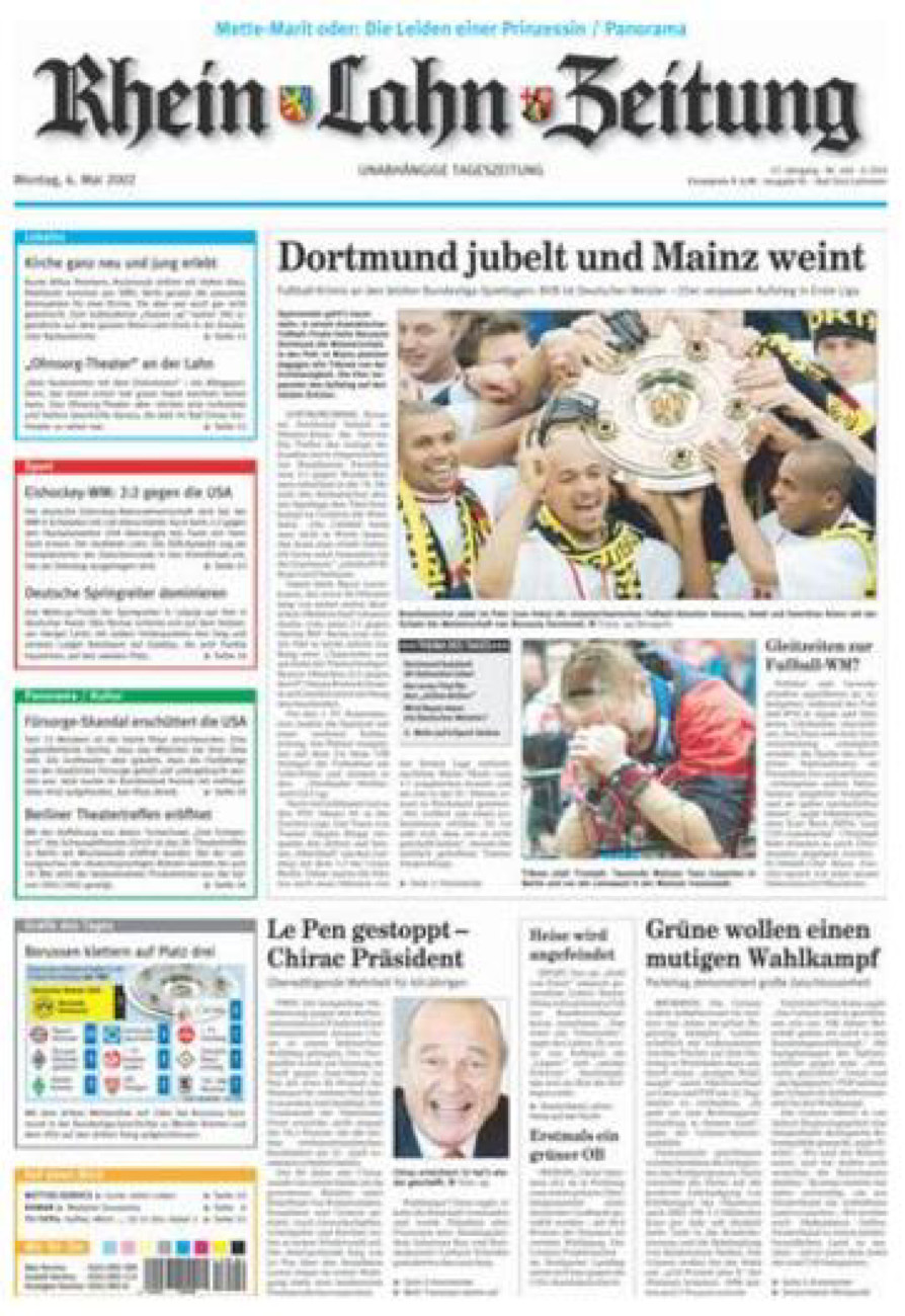 Rhein-Lahn-Zeitung vom Montag, 06.05.2002
