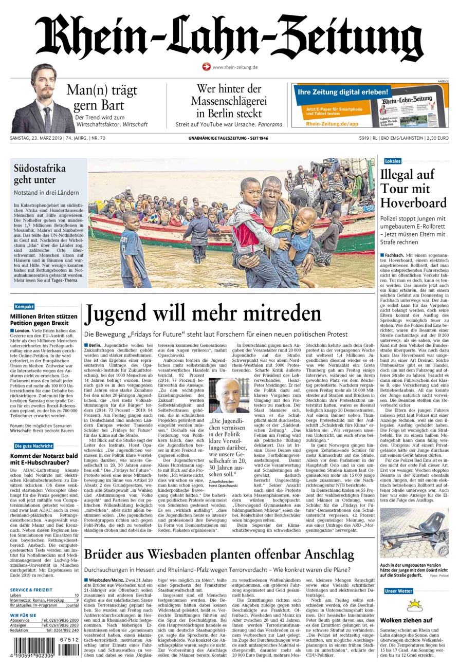 Rhein-Lahn-Zeitung vom Samstag, 23.03.2019