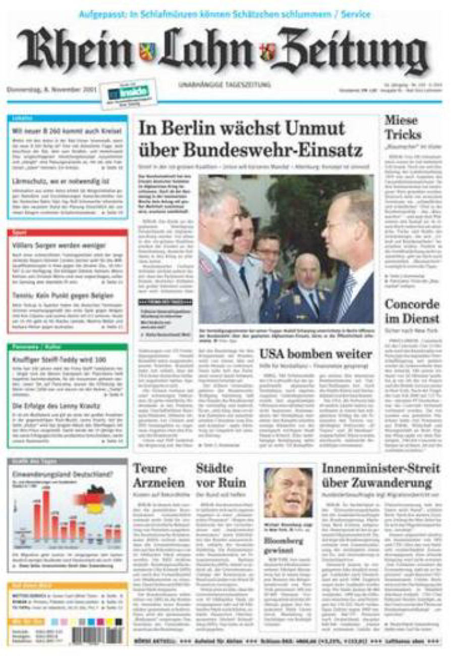 Rhein-Lahn-Zeitung vom Donnerstag, 08.11.2001