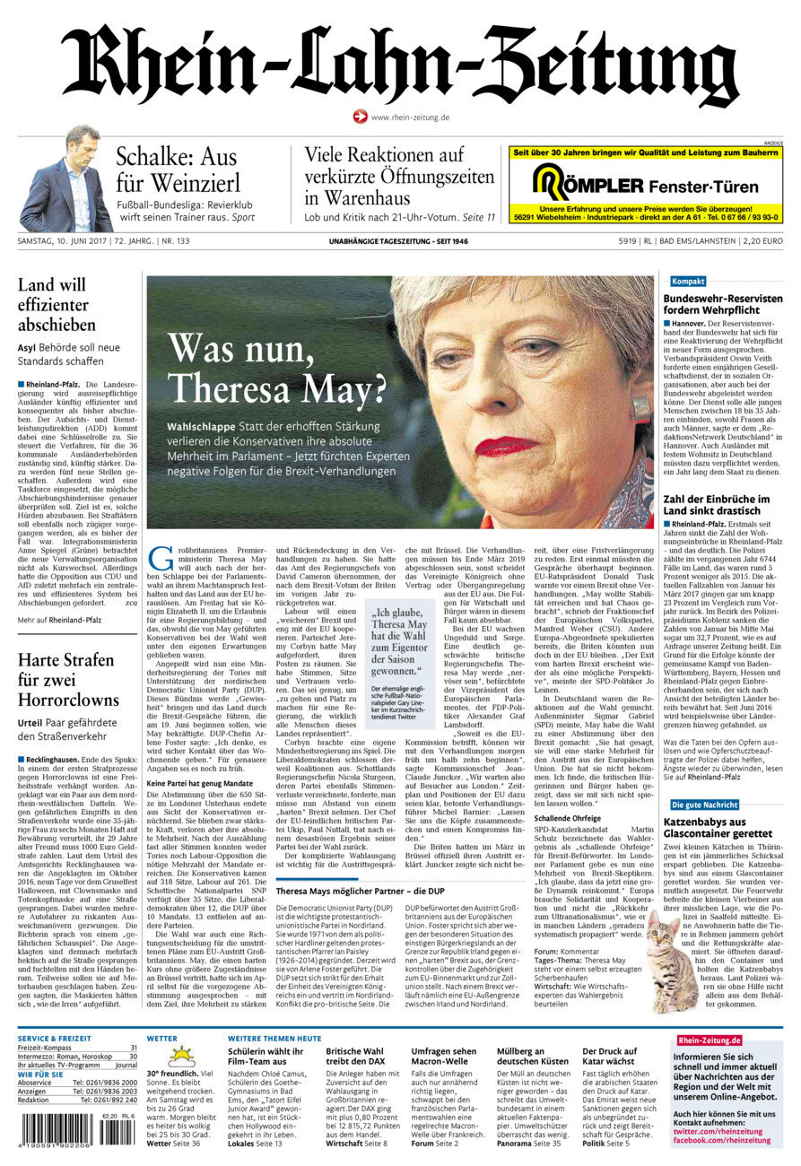 Rhein-Lahn-Zeitung vom Samstag, 10.06.2017