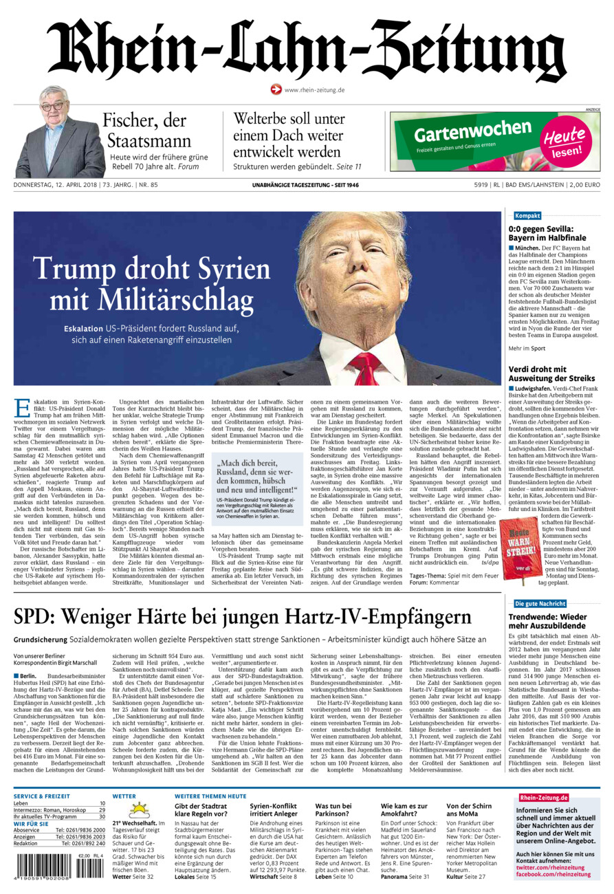 Rhein-Lahn-Zeitung vom Donnerstag, 12.04.2018