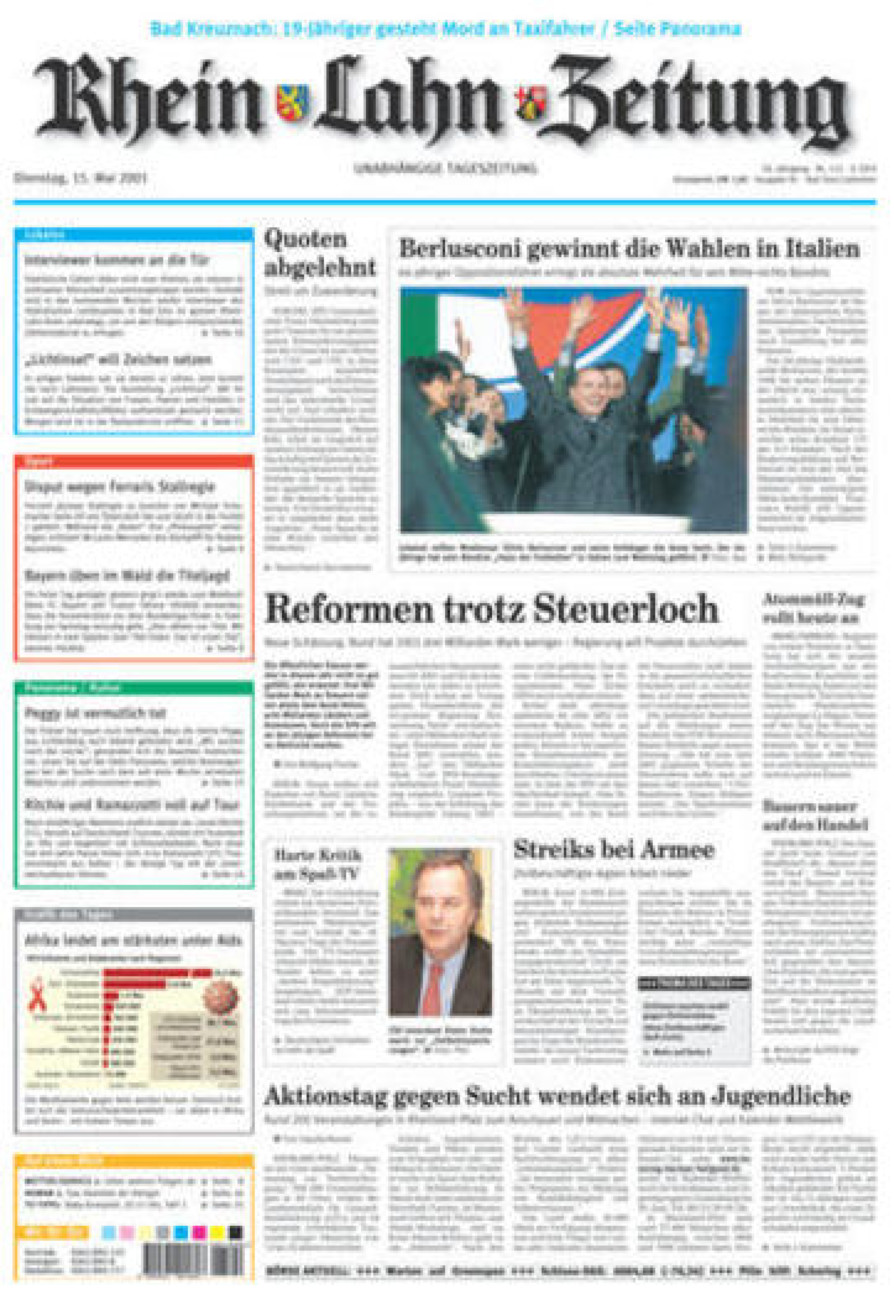 Rhein-Lahn-Zeitung vom Dienstag, 15.05.2001