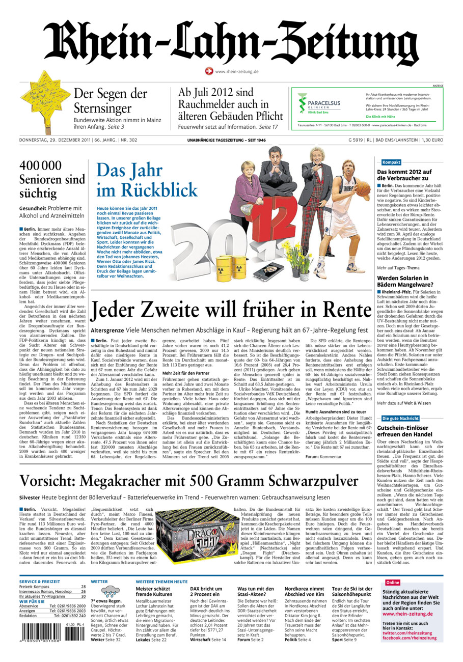 Rhein-Lahn-Zeitung vom Donnerstag, 29.12.2011