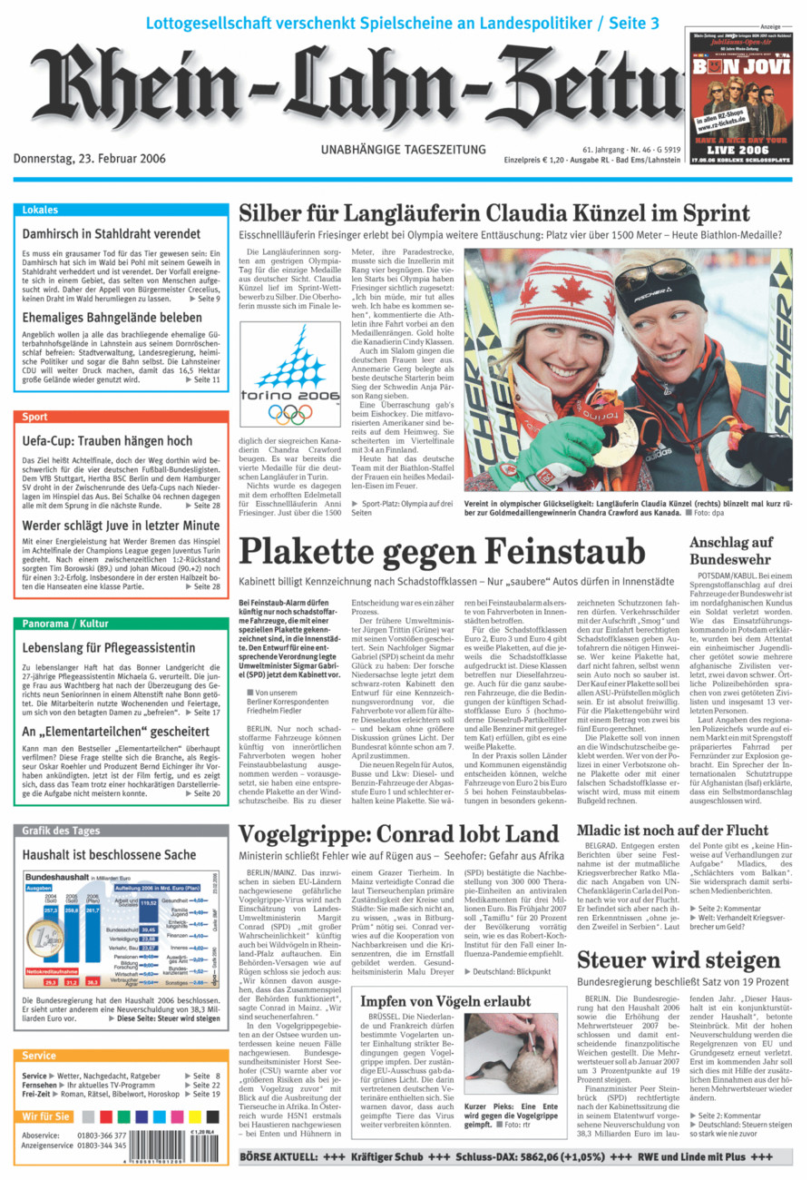 Rhein-Lahn-Zeitung vom Donnerstag, 23.02.2006