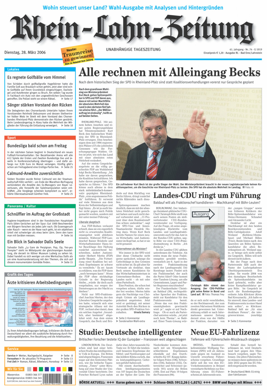 Rhein-Lahn-Zeitung vom Dienstag, 28.03.2006