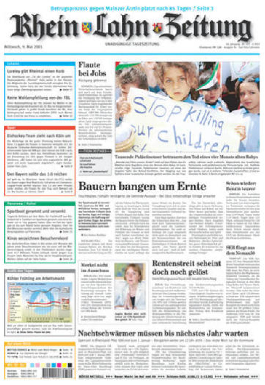 Rhein-Lahn-Zeitung vom Mittwoch, 09.05.2001