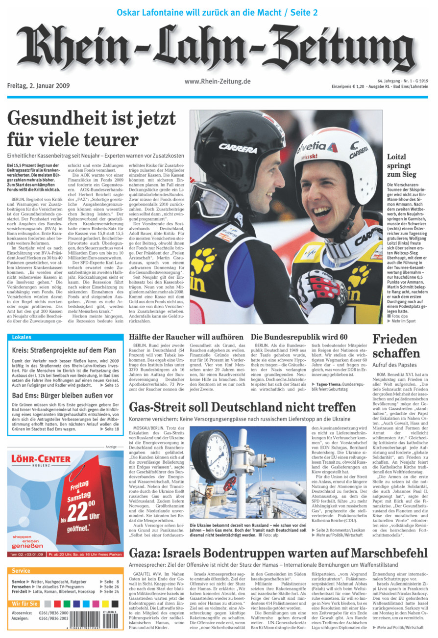 Rhein-Lahn-Zeitung vom Freitag, 02.01.2009