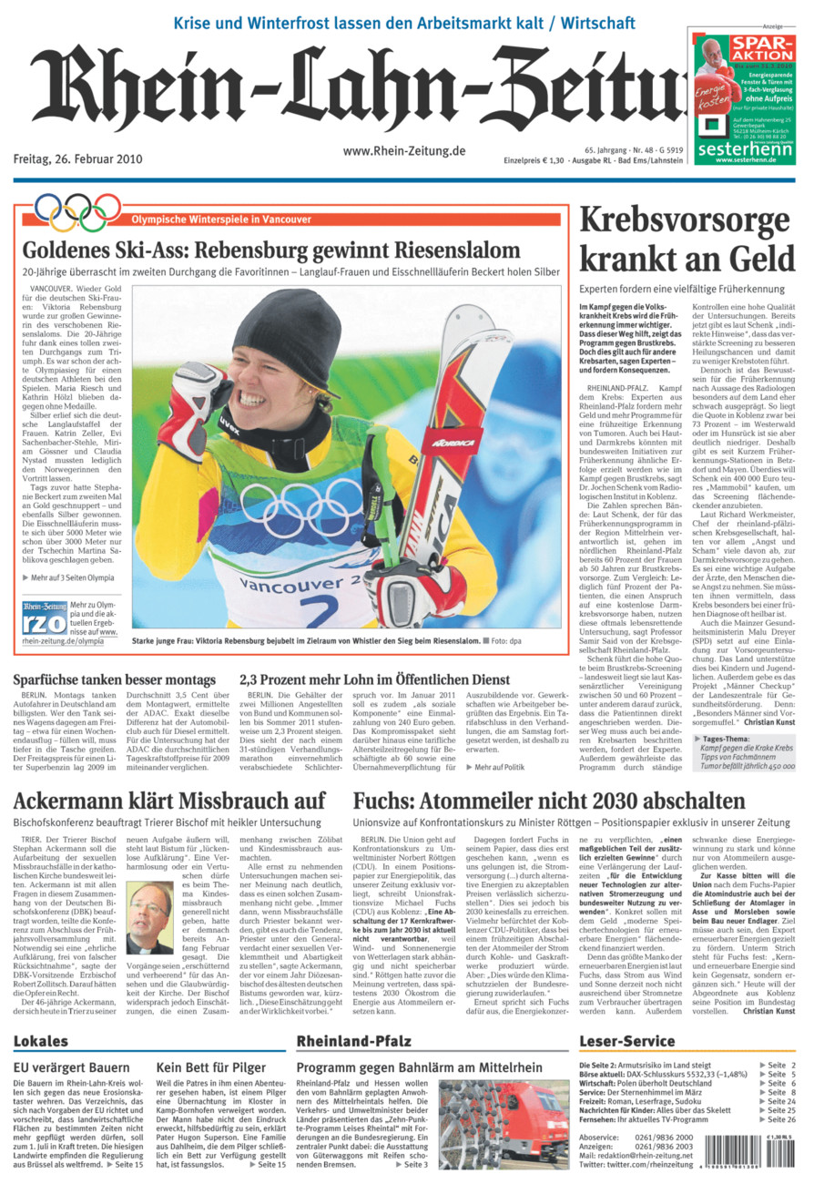 Rhein-Lahn-Zeitung vom Freitag, 26.02.2010
