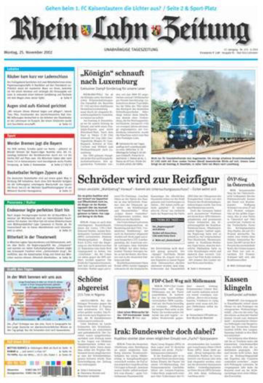 Rhein-Lahn-Zeitung vom Montag, 25.11.2002