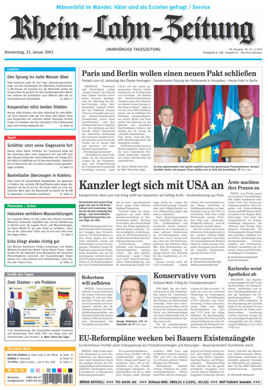 Rhein-Lahn-Zeitung vom Donnerstag, 23.01.2003