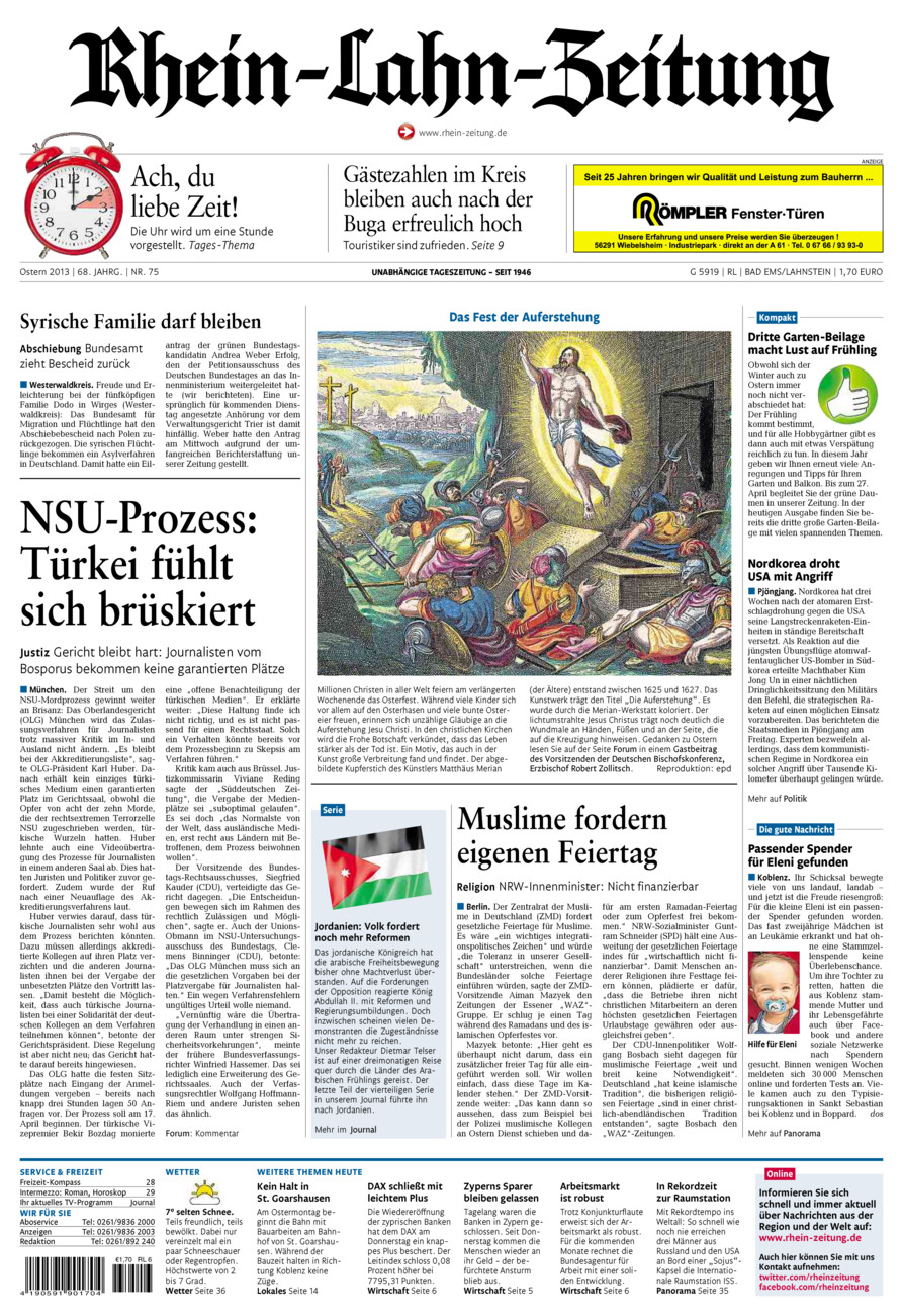 Rhein-Lahn-Zeitung vom Samstag, 30.03.2013