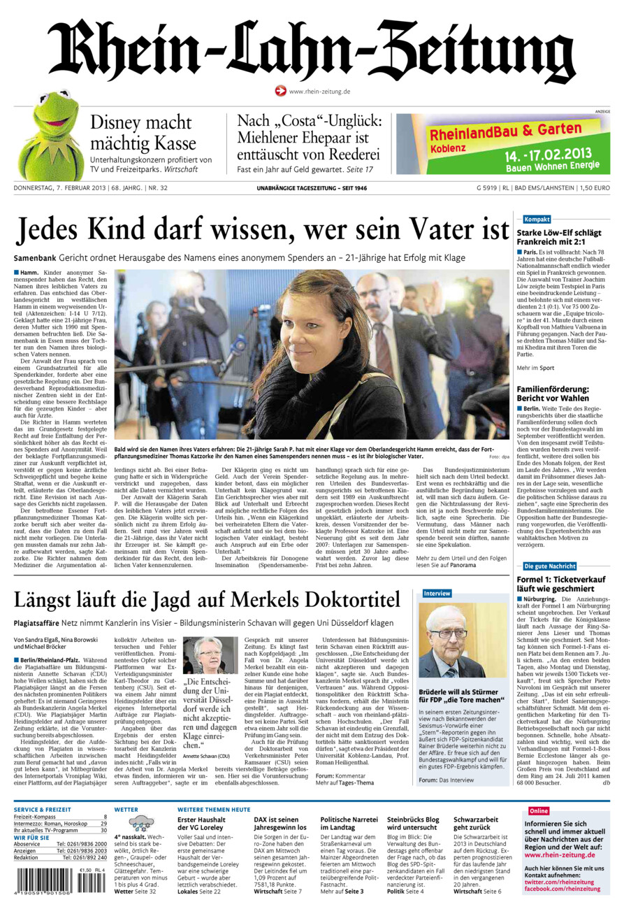 Rhein-Lahn-Zeitung vom Donnerstag, 07.02.2013