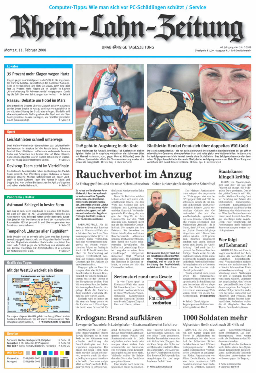 Rhein-Lahn-Zeitung vom Montag, 11.02.2008