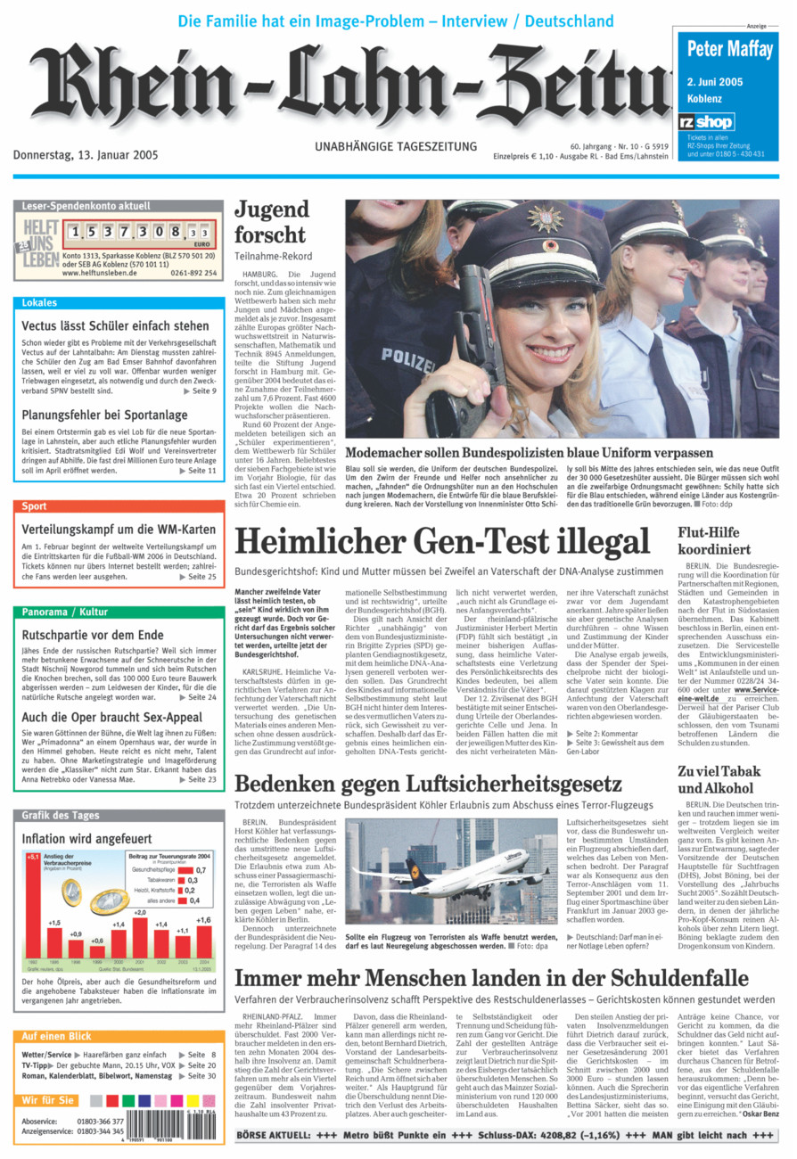 Rhein-Lahn-Zeitung vom Donnerstag, 13.01.2005