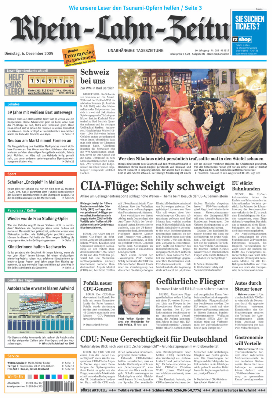 Rhein-Lahn-Zeitung vom Dienstag, 06.12.2005