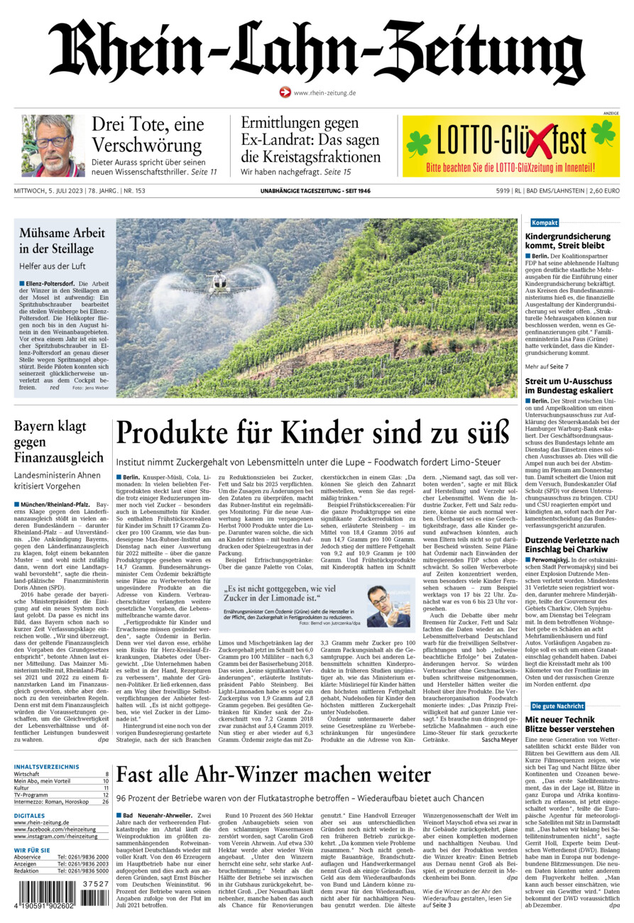 Rhein-Lahn-Zeitung vom Mittwoch, 05.07.2023