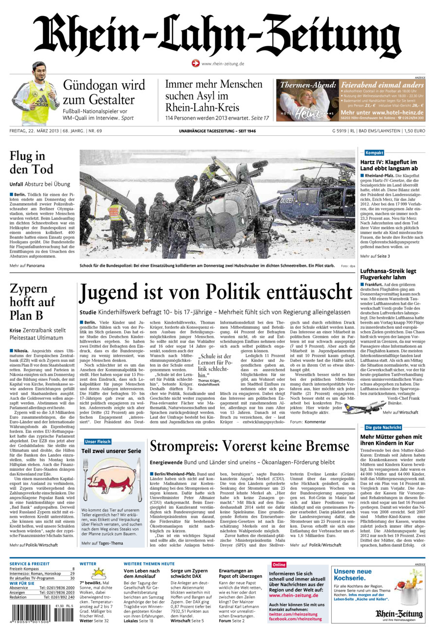 Rhein-Lahn-Zeitung vom Freitag, 22.03.2013