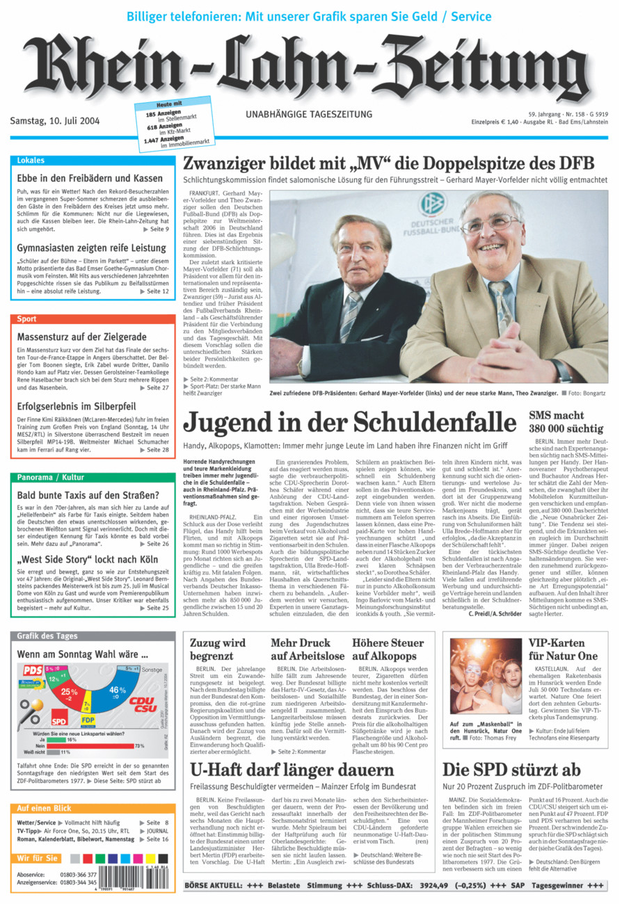 Rhein-Lahn-Zeitung vom Samstag, 10.07.2004