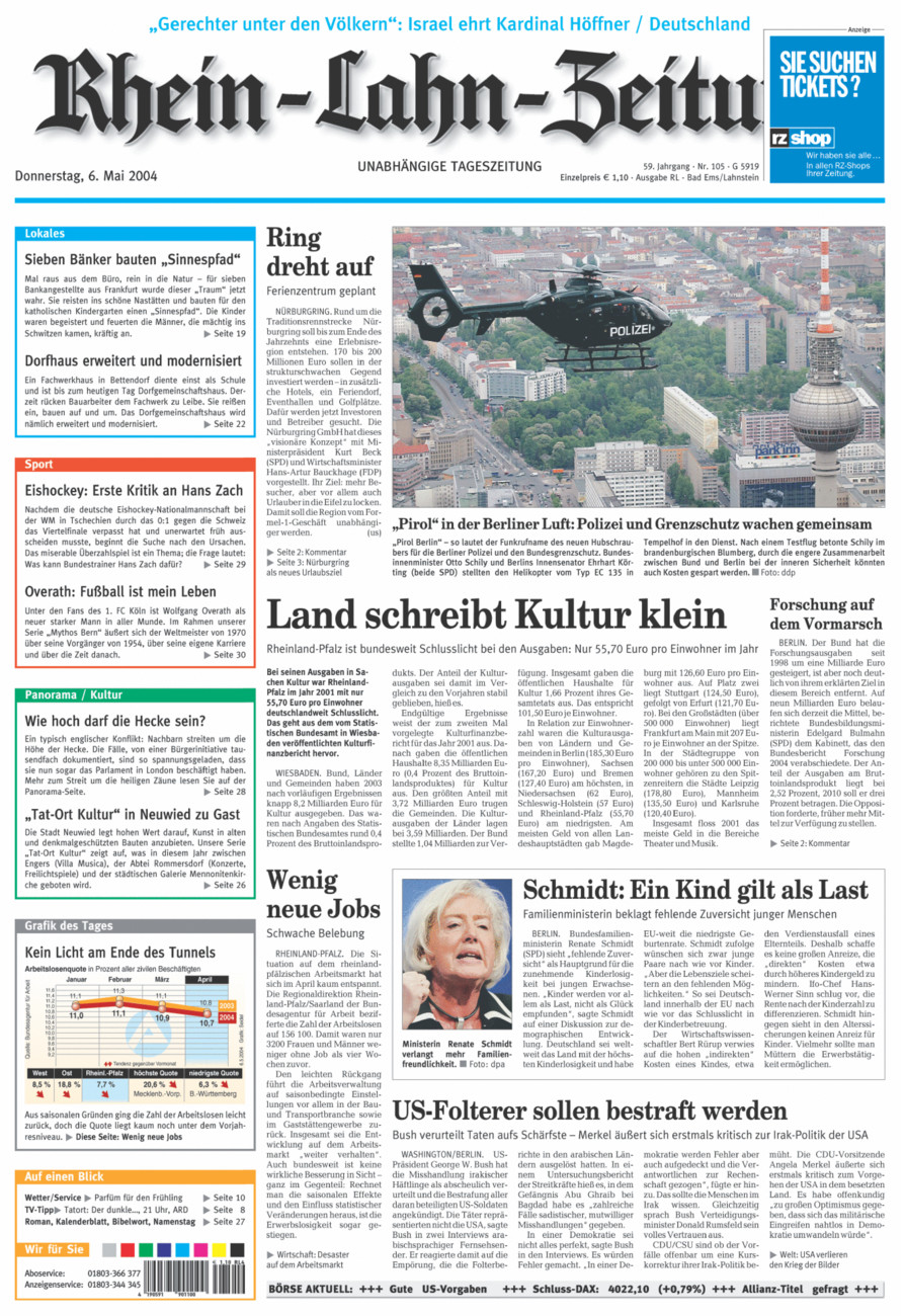 Rhein-Lahn-Zeitung vom Donnerstag, 06.05.2004
