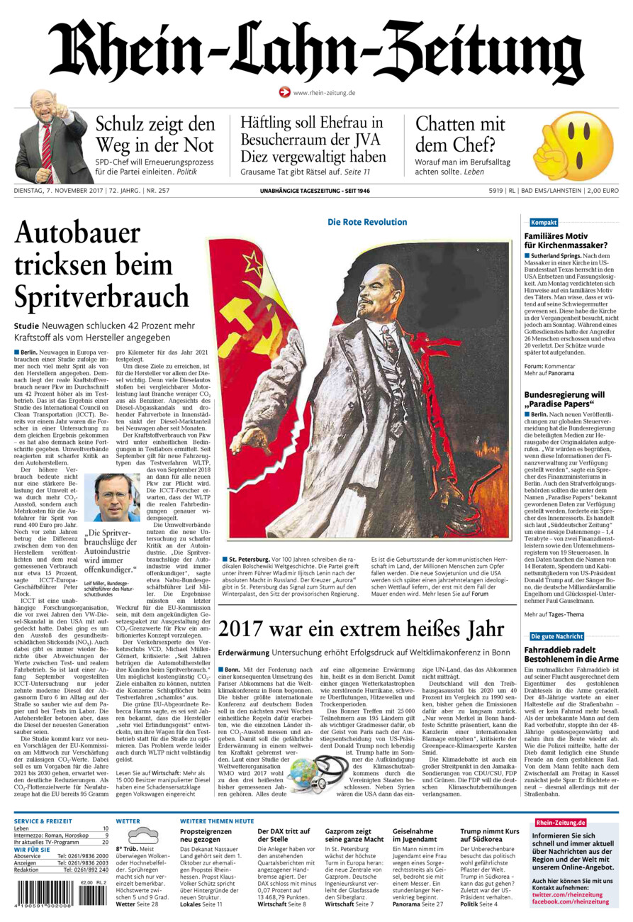 Rhein-Lahn-Zeitung vom Dienstag, 07.11.2017