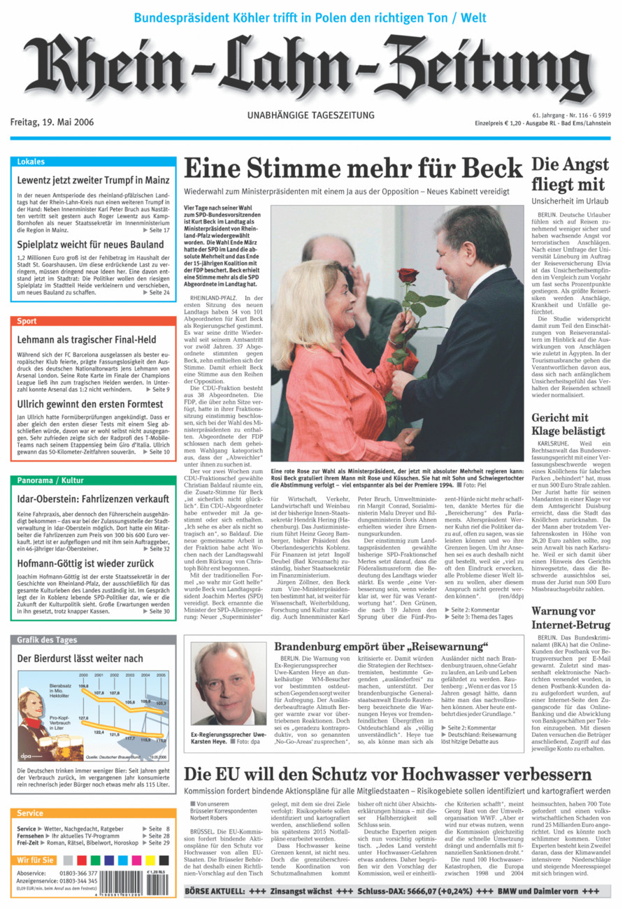 Rhein-Lahn-Zeitung vom Freitag, 19.05.2006