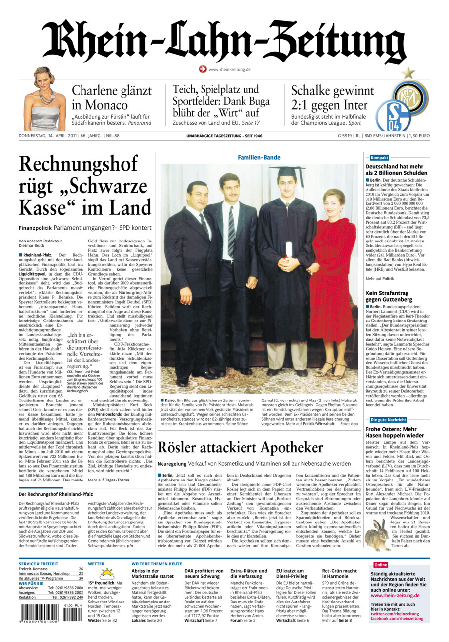 Rhein-Lahn-Zeitung vom Donnerstag, 14.04.2011