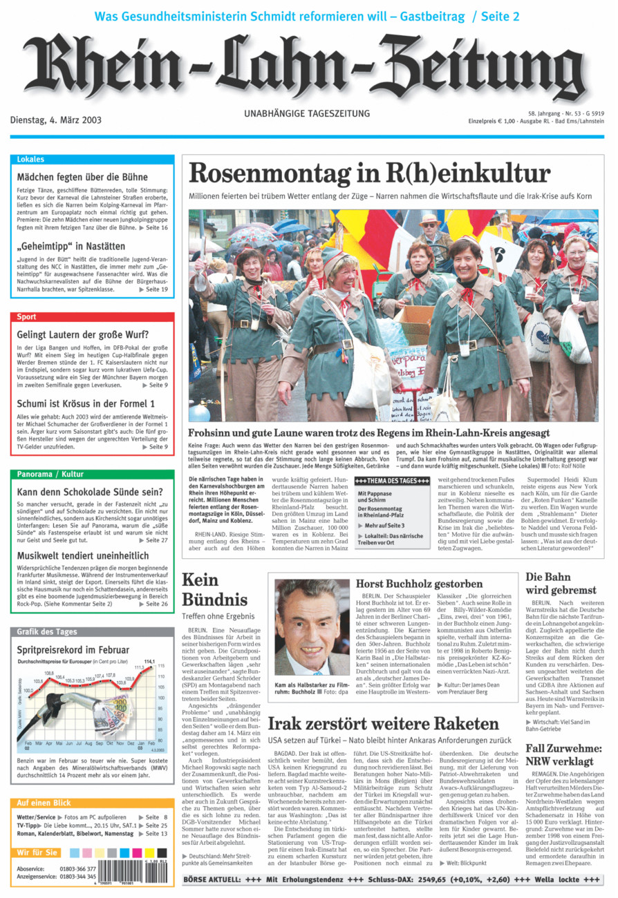 Rhein-Lahn-Zeitung vom Dienstag, 04.03.2003