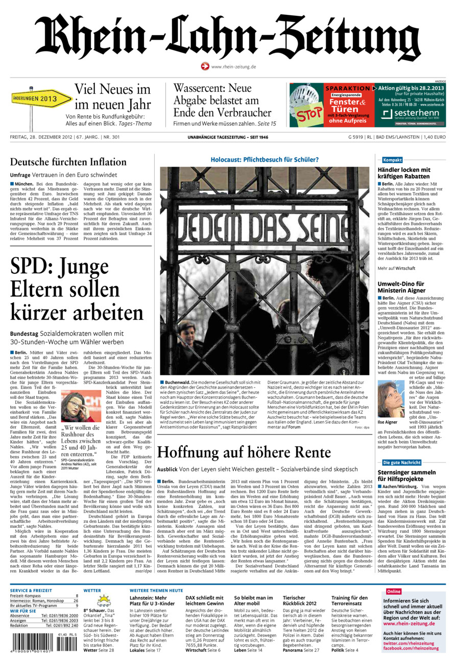 Rhein-Lahn-Zeitung vom Freitag, 28.12.2012