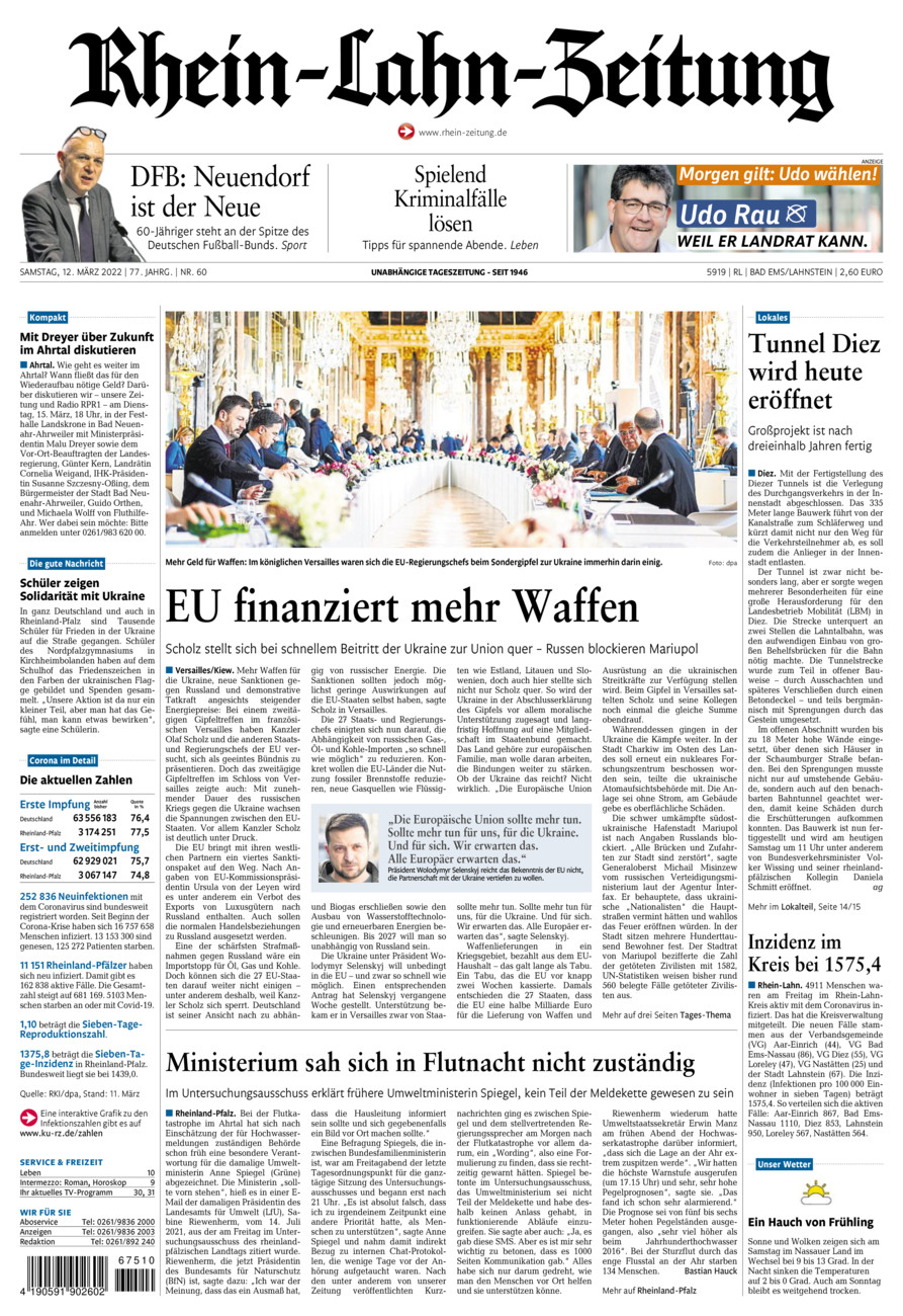 Rhein-Lahn-Zeitung vom Samstag, 12.03.2022