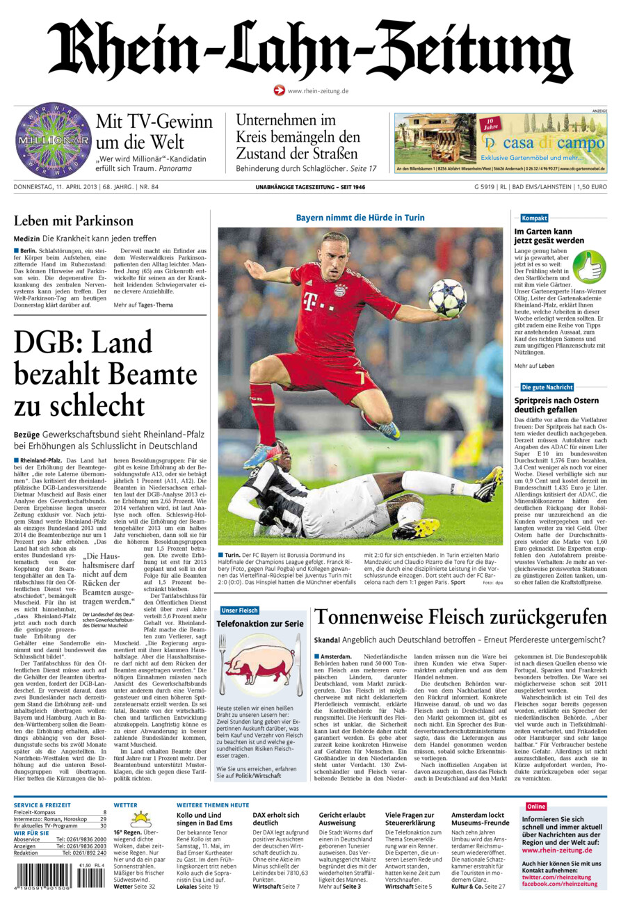 Rhein-Lahn-Zeitung vom Donnerstag, 11.04.2013