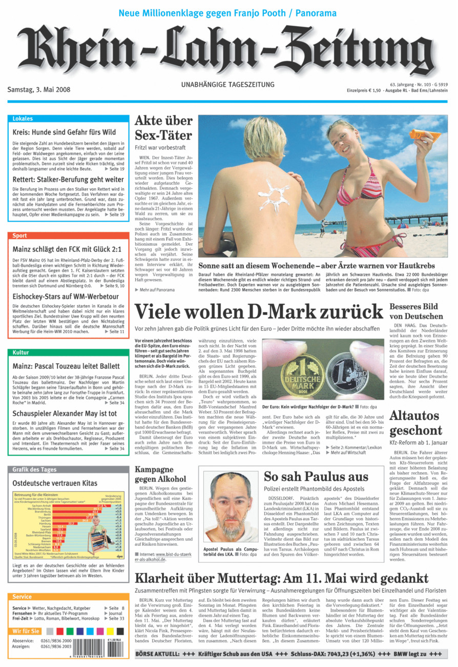 Rhein-Lahn-Zeitung vom Samstag, 03.05.2008