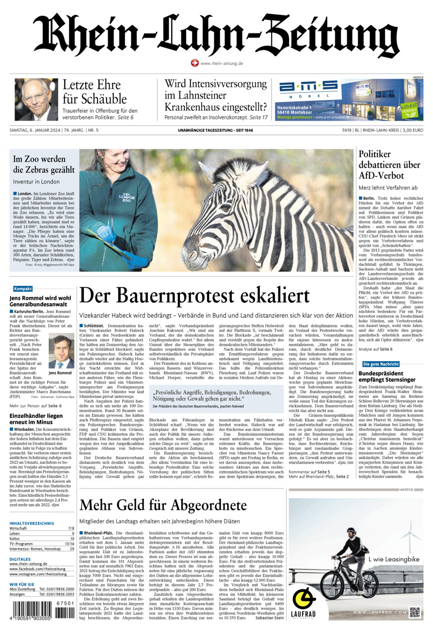 Rhein-Lahn-Zeitung vom Samstag, 06.01.2024