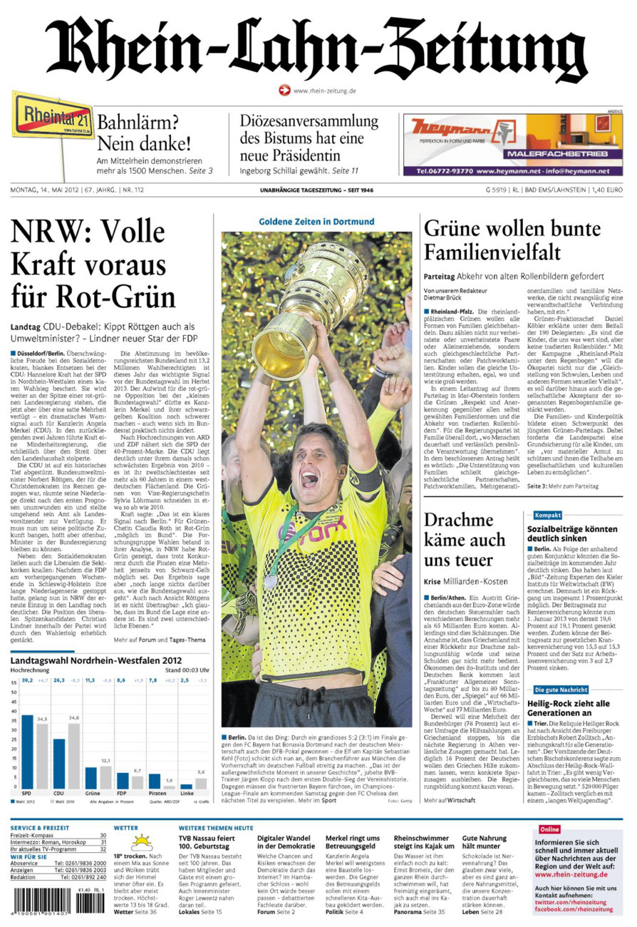 Rhein-Lahn-Zeitung vom Montag, 14.05.2012