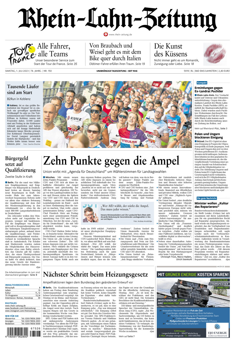 Rhein-Lahn-Zeitung vom Samstag, 01.07.2023